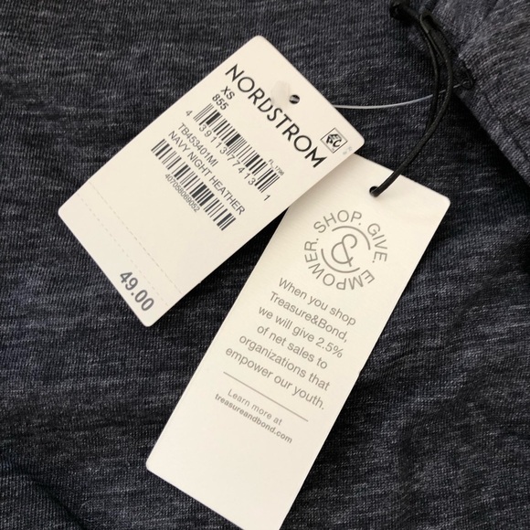 Treasure & Bond Navy Night Heather Ruched Tulip Hem Dress - Picture 9 of 13